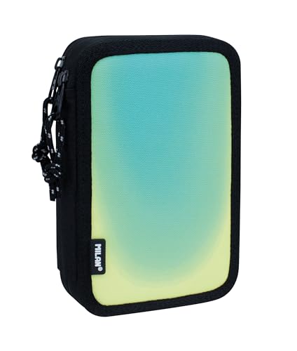 Plumier 2 pisos con contenido Sunset, negro y verde MILAN®