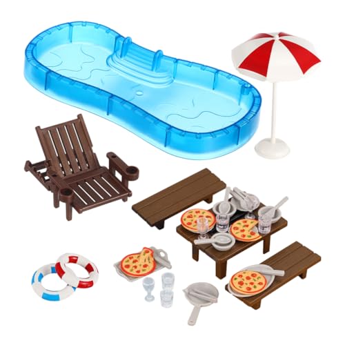 ERINGOGO 2 Sätze Mini Puppenhaus Möbel Set Teilig mit Pool Schwimmring und Strandliege Detailreiche Garten Deko für DIY Puppenhaus Bausatz Einfache Montage für Mini Dollhouse Ausstattung ERINGOGO 2 Sätze Mini Puppenhaus Möbel Set Teilig mit Pool Schwimmring und Strandliege Detailreiche Garten Deko für DIY Puppenhaus Bausatz Einfache Montage für Mini Dollhouse Ausstattung