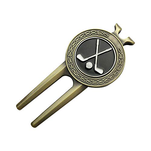 Golf Divot Repair Tool with Golf Club Skull Ball Marker Golf Gift for Golfer (Club)