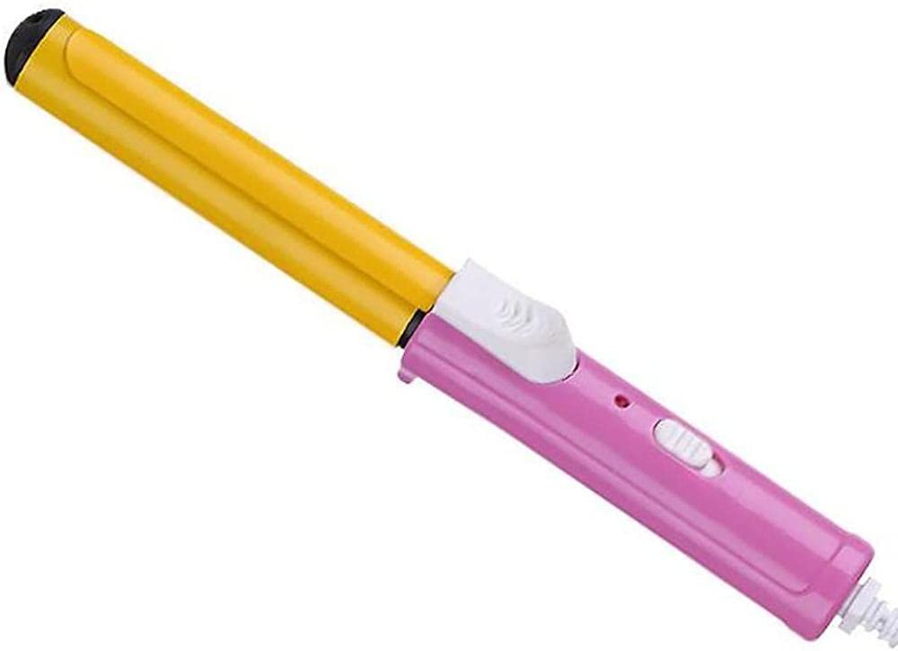 Curling Wand Curling Tongs Ceramic Mini Curling Wand Air Bangs Electric Wand Pear-Shaped Wavy Curling Curling Iron-Pink for