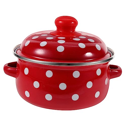 HOMSFOU Emaille Suppentopf Mit Doppelgriffen Und Deckel Zum Kochen Von...