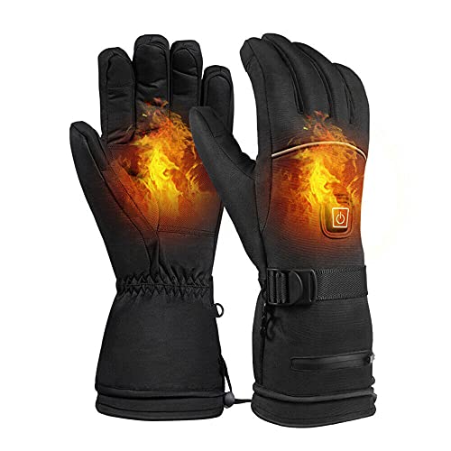 TOTMOX - Guantes calefactores, Guantes de Moto calefactores para Senderismo al Aire Libre, Caza, Pesca, esquí, Niveles de Temperatura Regulables, batería eléctrica Recargable, Guantes calefactores,