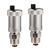 VANCOCO 2 Stück Automatischer Schnellentlüfter G1/2, Vernickelt Entlüftungsventil Selbstdichtend, Automatische Druckentlastung für Heizung Solarwarmwasserbereiter