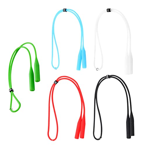 SEWACC 5Pcs Adjustable Eyewear Straps Skid Glasses Ropes Non Slip Retainer for Secure Fit for Sports and Daily Use