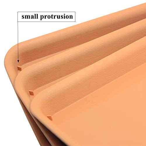 Bangqiao 18 Inch Plastic Rectangular Planter Pot Saucer Tray For Indoor And Outdoor Plants, Pack Of 3, Terracotta #TOP3