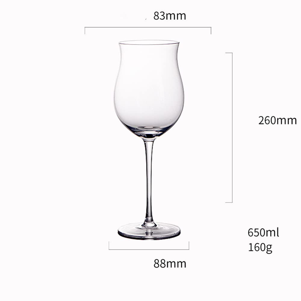 Rotweingläser in Tulpenform, konkaver Boden, Kelch (2 Stück) – schwarze Fliege, Kristall-Weinglas, Champagnergläser, Bordeaux-Cocktailglas-Tasse