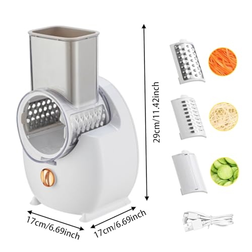 Rallador eléctrico de queso automático con 3 accesorios USB miniatura 3