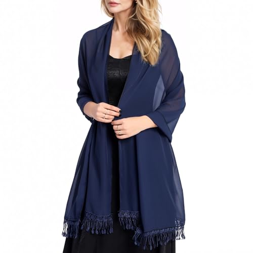 MUQU Shawls and Wraps for Evening Dresses - Sheer Chiffon Shawl Wedding Evening Scarf for Women