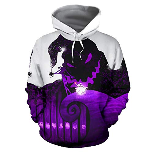 Nightmare Before Christmas Sudadera con Capucha Jack Skellington Disfraz Casual Jersey de...