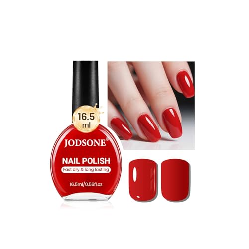 JODSONE Esmalte de uñas rojo de 16,5 ml de gran volumen de secado rápido, secado rápido y de color de larga duración para decoración de uñas DIY regalo de manicura para el hogar