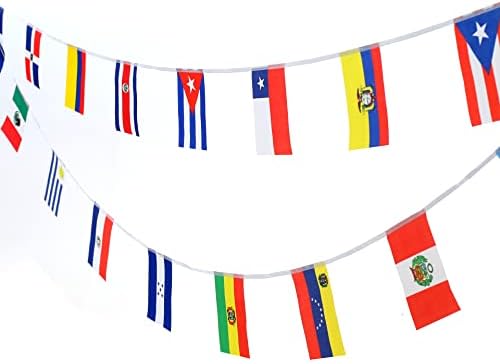 21 Latin America String Banner Countries Flags,Country String Flag Banner,Latin America Countries On Every Continent Flag,Heritage Hispanic Month String Flags.