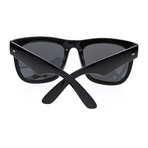PASTL Oversized Square Sunglasses Black Thick Horn Rim Frame UV 4004
