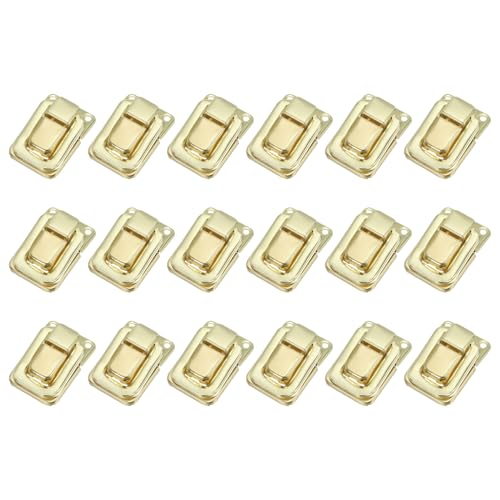 Image of PATIKIL Toggle Catch Lock 1.4 inch x 0.9 inch, 18 Pack Metal Buckle Hasp Lock Latch Clasp for Jewelry Box Wooden Case Decoration, Light Gold