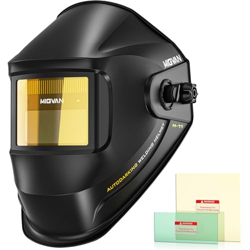 Image of Welding Helmet Auto Darkening True Color Large Viewing, Welding Hood Solar /Rechargeable Battery Powered, Wide Shade 4 /5-13 with 4 Arc Sensor, Optical Clarity Welding Mask for TIG MIG ARC Grind