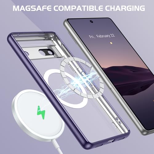 Coque Google Pixel 7a compatible MagSafe antichoc violette fine - 4