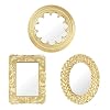 AELS 3 Pack Small Antique Gold Mirror Wall Decor, Wall Hanging Mirror Decor, Luxury Home Decor, Vintage Wall Mirror Set of 3, Small Decorative Mirrors for Living Room Entryway Bedroom