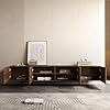The interior storage compartments of the NessCarsti console, showcasing ample space for media components
