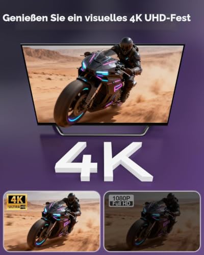 Nersligek 4K DisplayPort-auf-HDMI-Kabel, Unidirektionales DP-auf-HDMI-Stecker-auf-Stecker-Kabel UHD 4k@30Hz, 2k@60Hz… – Ansicht 4