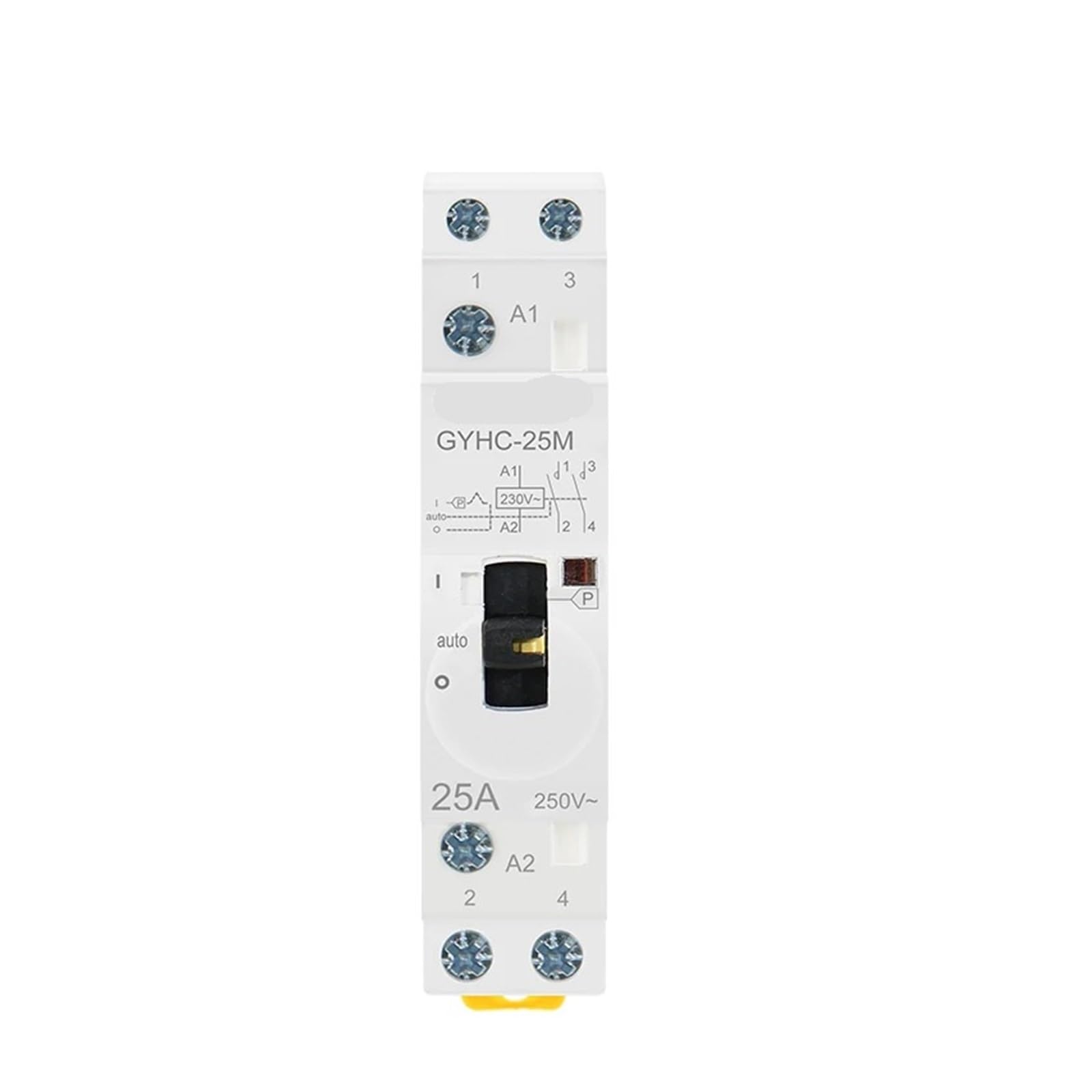 Contactor doméstico de Control Manual, Carril guía, contactor Modular 2P 16A 20A 25A 2NO o 2NC 220V (Color : 2P 25A 2NC 220V)