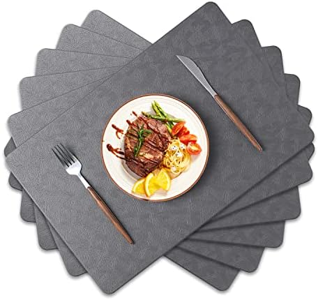 Amazon.com: DOLOPL Placemats Set of 6, Faux Leather Heat Resistant ...