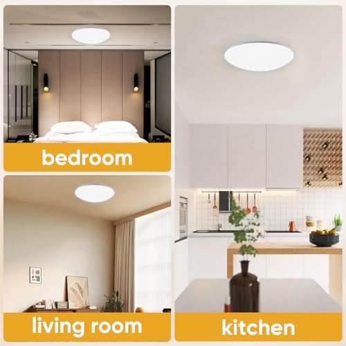 Image of Cabilock 10 Inch Round Plastic Ceiling Light Cover Replacement Flush Mount Lamp Shade for Bedroom Bathroom Kitchen Balcony Fixture Accessory