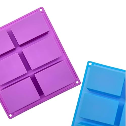 KOHAND 6 Pack Silicone Soap Molds, 6 Cavities Nonstick Soap Molds Supplies for Soap Making, Baking, Pudding, Muffin, Loaf, Brownie, Cornbread, Assorted Colors by KOHAND - Image 4