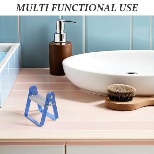 Exprimidor manual de pasta de dientes de metal en pack de 2 unidades para baño 6