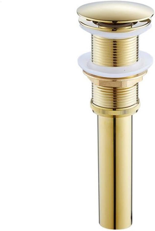 Bathroom Accessory Sink Drain Strainer Golden Color Click-clack Basin Waterlet with Overflow(C)