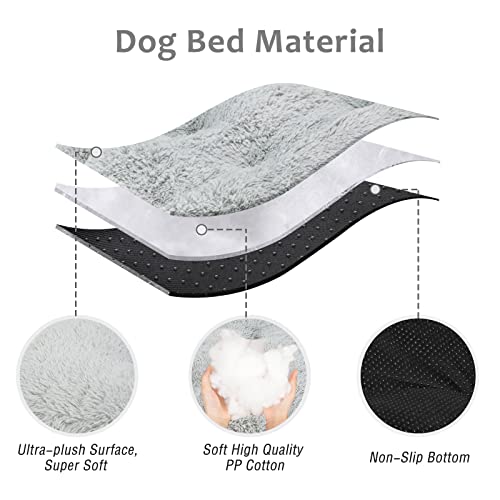 Joejoy Small Dog Bed Crate Pad, Ultra Soft Calming Dog Crate Bed Washable Anti-Slip Kennel Crate Mat For Large Medium Small Dogs, Dog Mats For Sleeping And Anti Anxiety, 23" X 18", Grey #TOP3