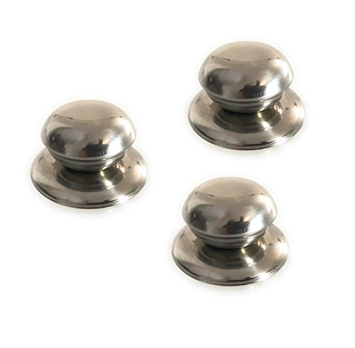 FAIMEX Kerafactum  Set Mango para Tapa de Olla (Mango Mango Mango de Acero Inoxidable Universal Mango Mango Tapa de Olla de Acero Mango Tapa botón