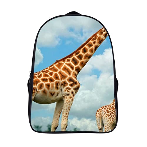 Sac à dos pour enfants et adultes au design 3D cool de girafe avec finitions soignées