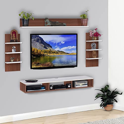 Image of DELITE KOM Eli Engineered Wood TV Entertainment Unit (Finish Color - Acacia Dark White, DIY(Do-It-Yourself) (30x120x90.5)