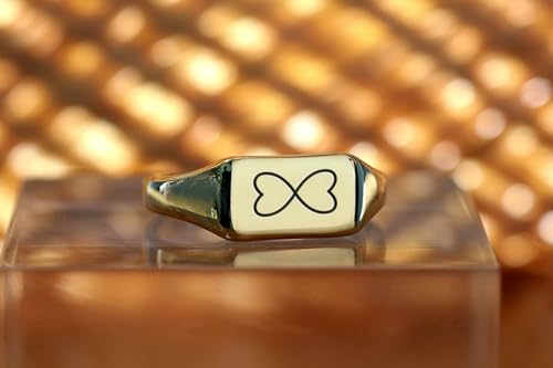 Bague cœur infini rectangulaire : bijou hypoallergénique en argent 925