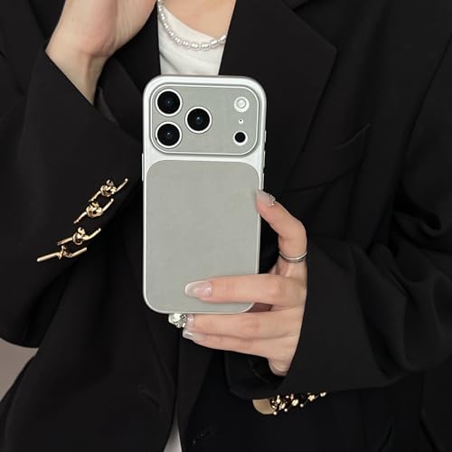 Coque iPhone 16 Pro Max anti-rayures étui cuir texturé argent
