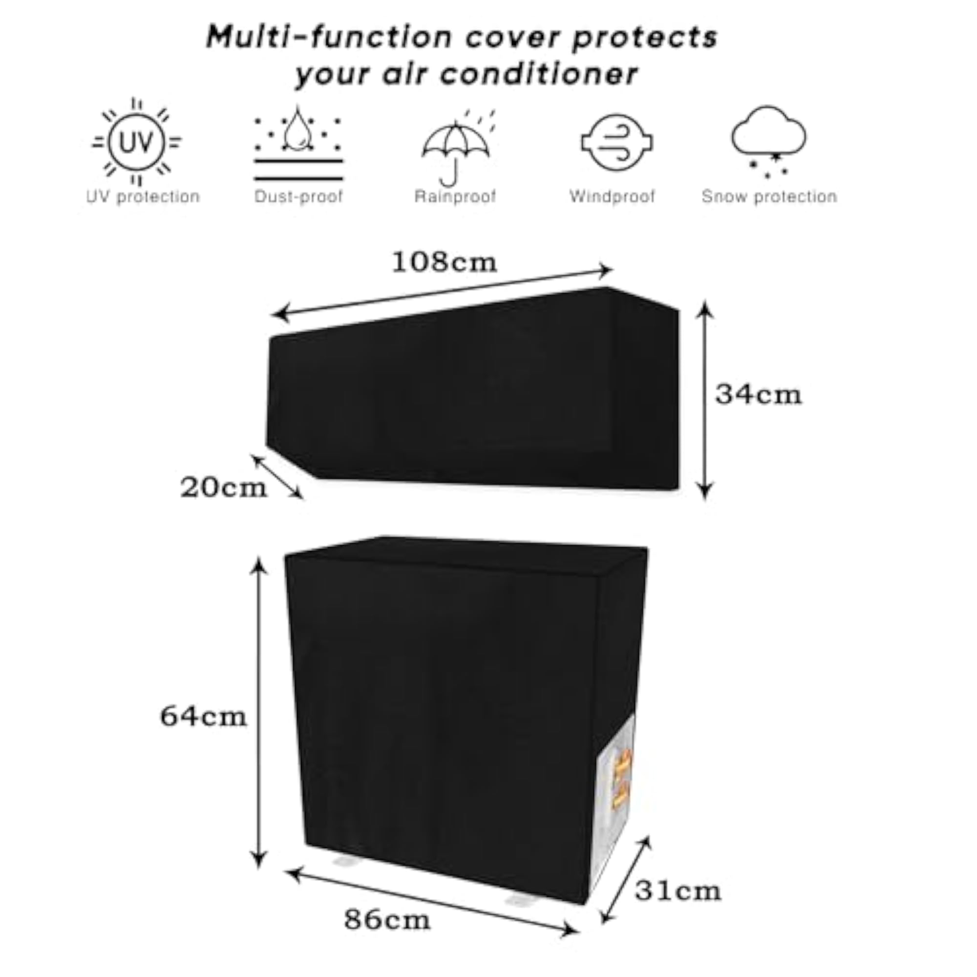 Plain PVC AC Cover for Indoor & Outdoor Units