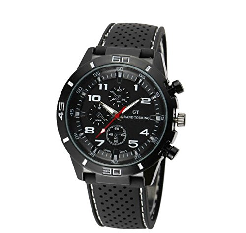 Ryanwayland 2014 F1 C00 Grand Touring GT Montre à quartz pour homme Style militaire Blanc