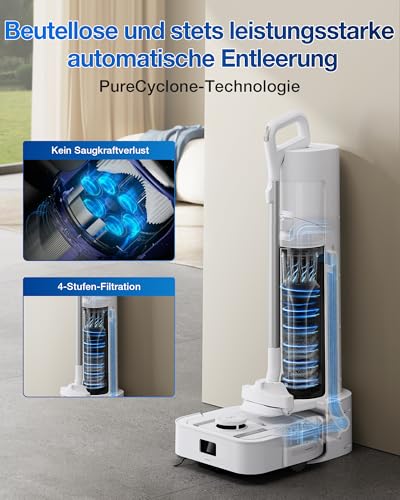ECOVACS DEEBOT X5 HYBRID 2-in-1 Saugroboter und Handstaubsauger mit automatischer Absaugung, ZeroTangle 2.0, TrueDetect, App Steuerung, überlegene Mobilität für mühelose Reinigung, TrueMapping 2.0