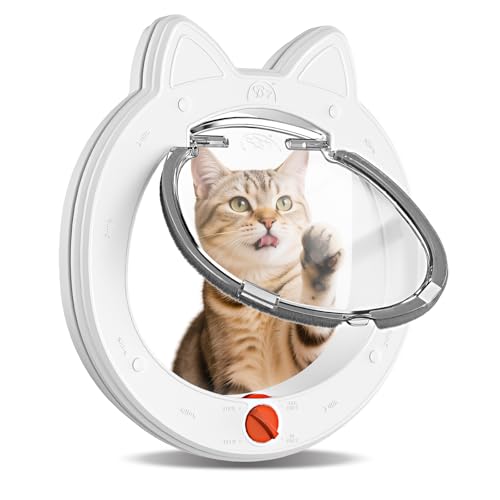 Decormax Cat Door with 4-Way Lock, Cat Door for Exterior Door with Magnetic Flap, Weatherproof Pet Door for Interior Door, White