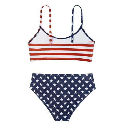 Image of Zando Girls Swimsuit Two Piece - Adjustable Strap Bathing Suit Solid Color Bikini Sets for Teens Girl Beach Swimwear