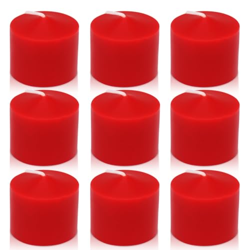 9-Pack 1.25-Inch Red Votive Candles Unscented Small Tealight Candle for Home Decor and Special Occasions