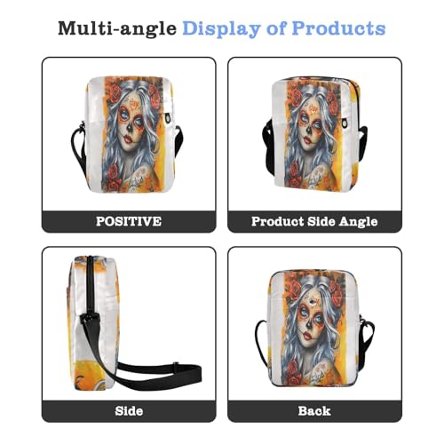 Mexican Sugar Skull Girl1 messenger bags cross body bag Cross Body Purses Adjustable Strap for outdoor sports School4