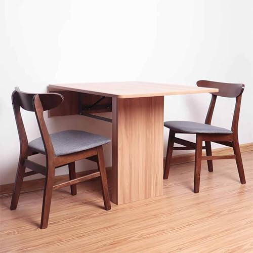 Mesa de Comedor Plegable for Montar en la Pared con Patas Mesa Plegable compacta for Montar en Pared for Cocina comedore Dormitorio hogare y Oficina(Beige)