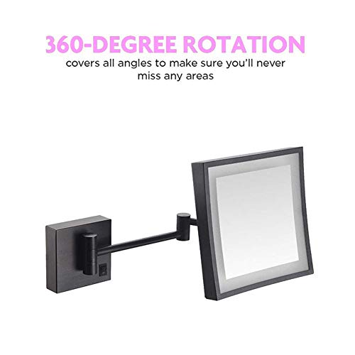 Miroir mural pivotant à 360° doté d'un bras extensible pratique