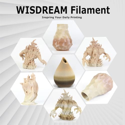 Image of PLA Desert Camouflage /Latte Color /Golden Sunset Gradient Multicolor Rainbow PLA Filament, with Warm Beige Warm Mocha Color, a Bone Colored Filament,1.75mm,1kg(2.2 lbs)