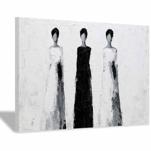 Toile murale figures féminines abstraites HOQIU affiche noir et blanc décoration salon 70x100