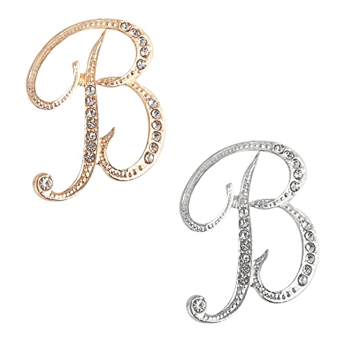 Image of Letter Brooch Pins, Alloy Lapel Pin Gold and Silver for Women, Girls, Men