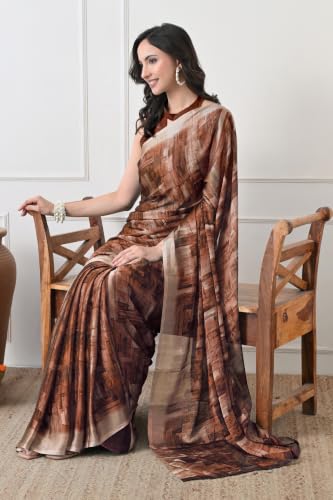 Image of MIRCHI FASHION Women Saree | Chiffon Batik Printed Breathable Regular Use Sari with Blouse