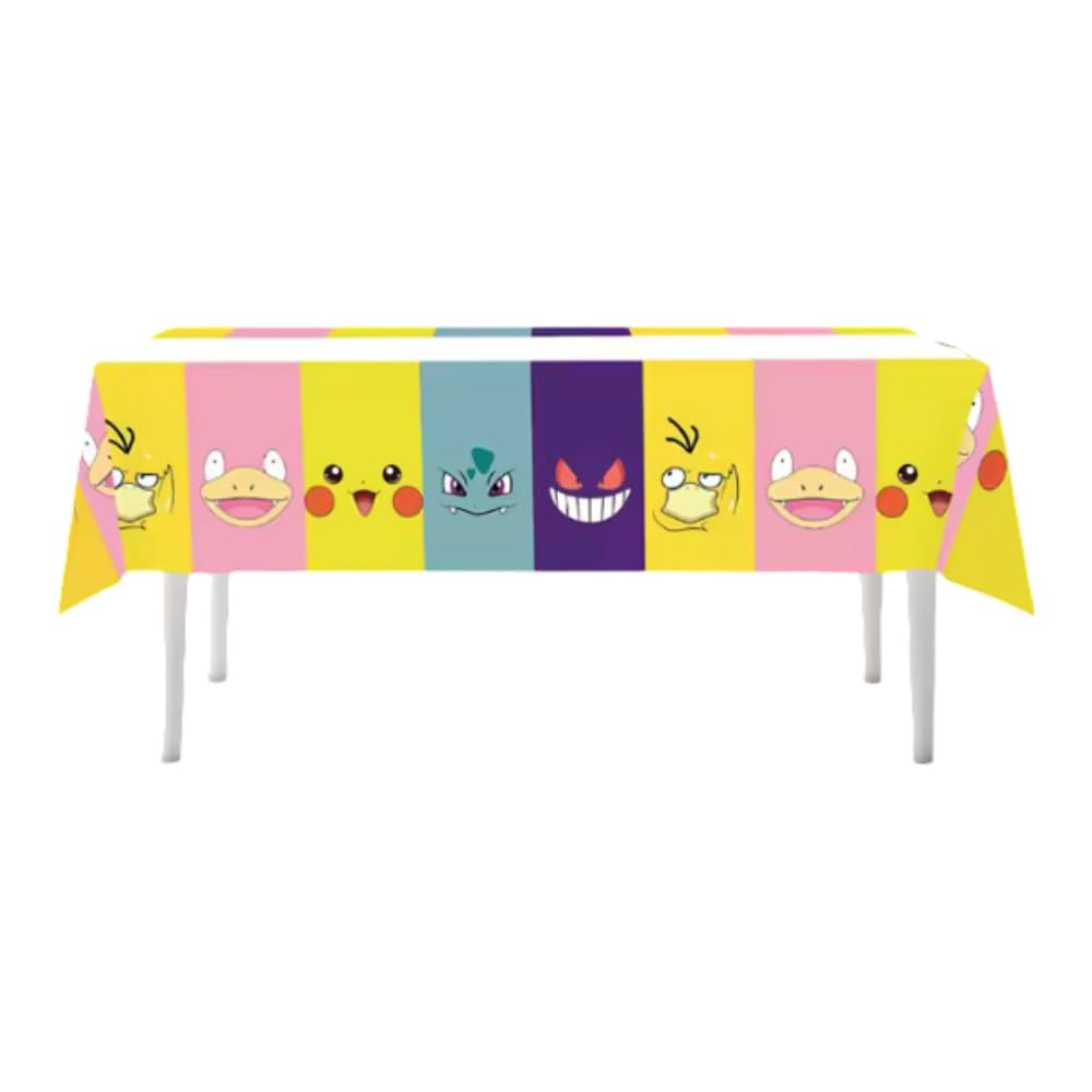 Pokémon Party Table Cover (Tablecloth), Block Colours, 1 Piece