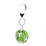 Birthstone Dangle Charm Pendant for European Clip on Charm Jewelry w/ Lobster Clasp