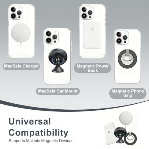 Image of ZORBES 4Pcs Magnetic Ring Sticker for Phone, Wireless Charger-Compatible Metal Ring Adapter for Magnetic Wireless Charging and Mounting, Universal Phone Accessory for Cases and Devices